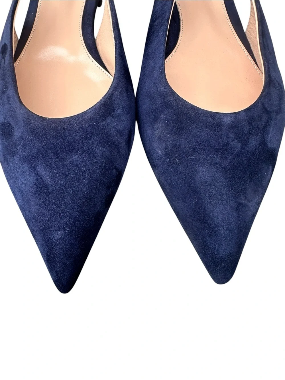 GIANVITO ROSSI Robbie Navy Suede Slingback Flats NWOT